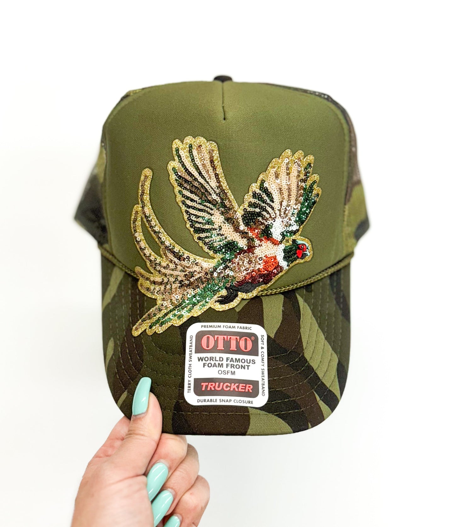 Pheasant Bird Hunting Sequin Patch - Small