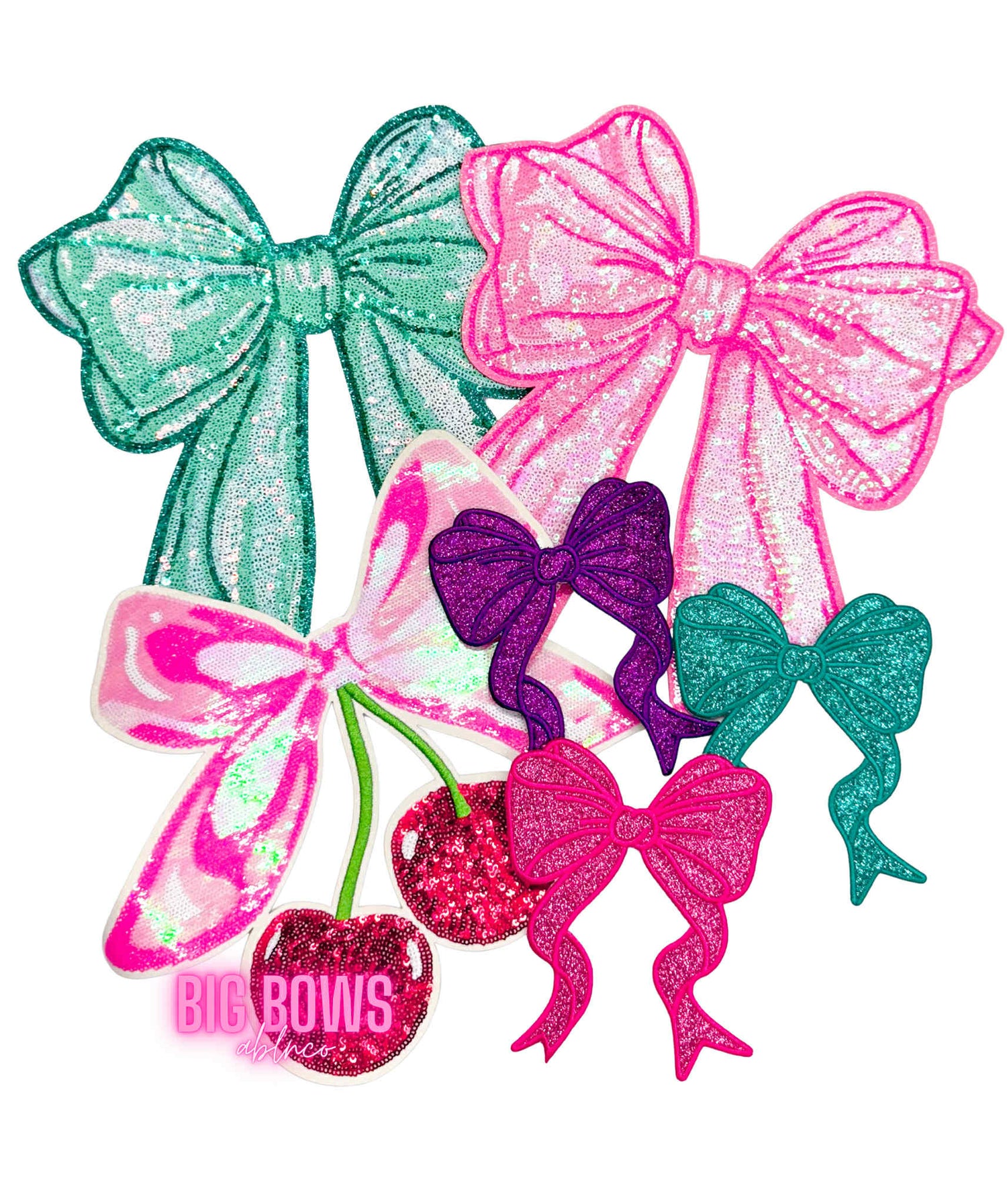 Big  Bow Sequins & Chenille Patches