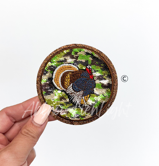 Turkey Hunting Camo Sequin Patch