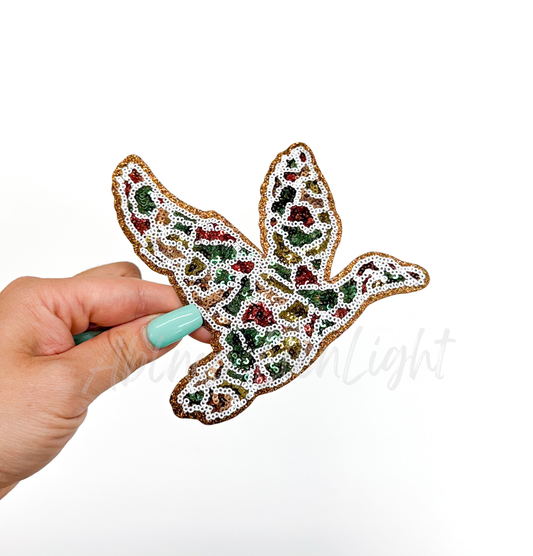 Camo Mallard Duck Hunting Sequin Patch - Small