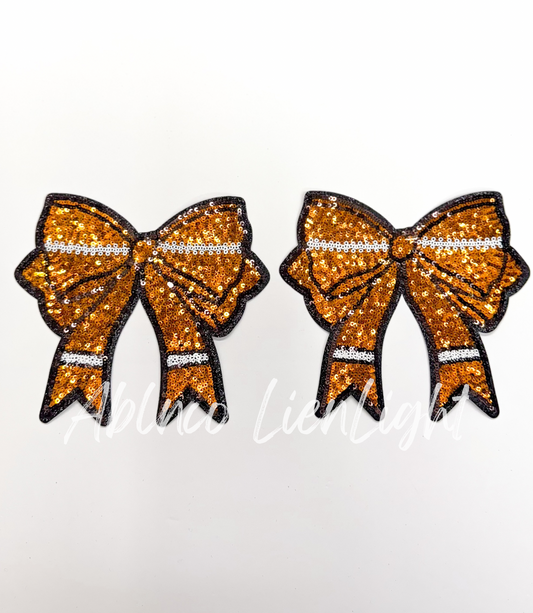 Football Sequins Side Bows Patch