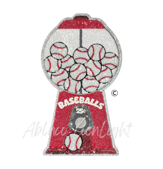 Baseball Gumballs Embroidery Sequin Patch - Large
