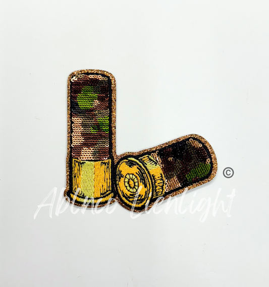 Shotgun Shells Hunting Sequin Patch - Small