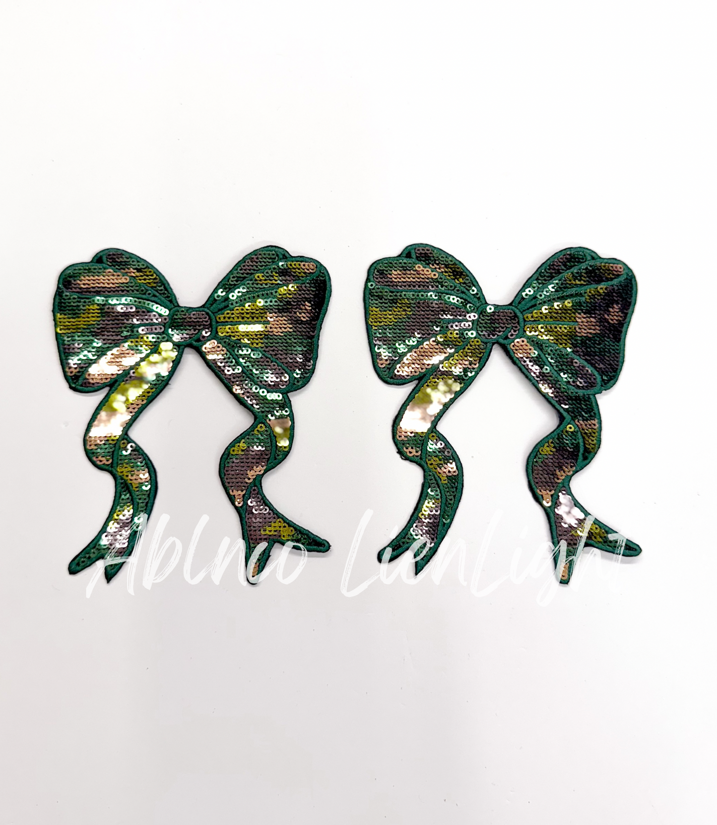 Camo Sequins Side Bows Patch