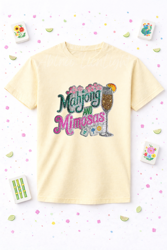 Mahjong & Mimosas Sequin Tshirt