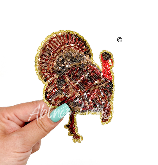 Turkey Hunting Sequin Patch - Small