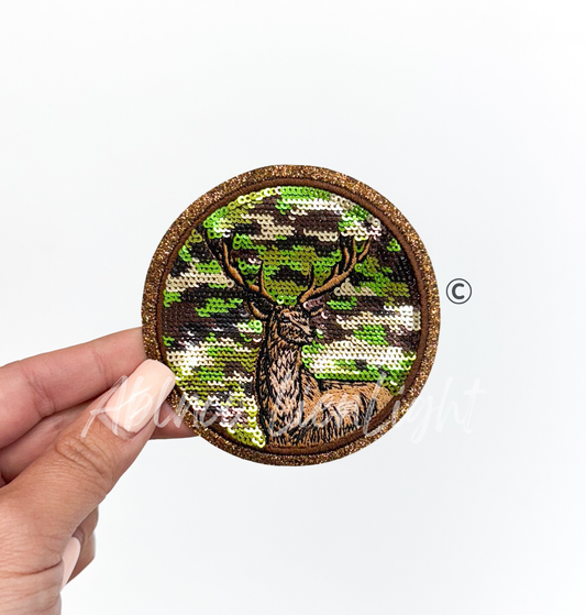 Deer Hunting Camo Sequin Patch