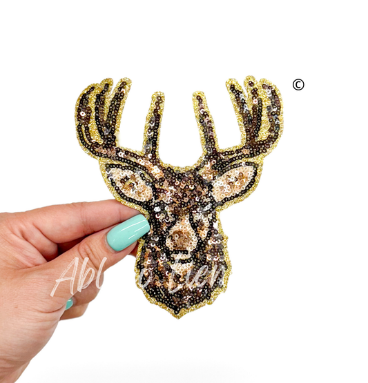 Deer Hunting Sequin Patch - Small