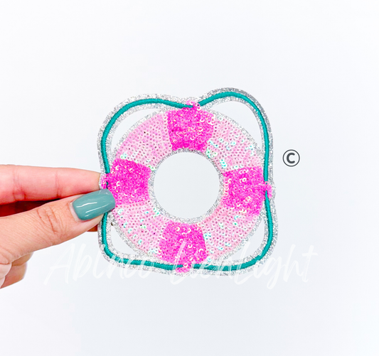 Preppy Pink Life Tube ©️ Sea Fishing Sequin Patch