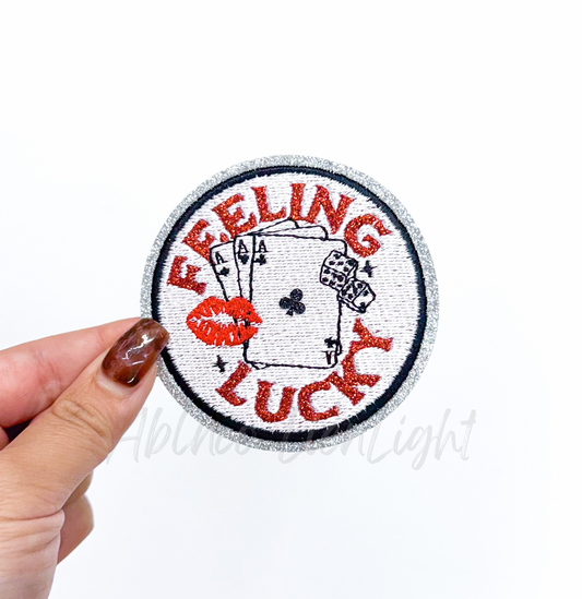 Feeling Lucky Retro Vegas Glitter Patch