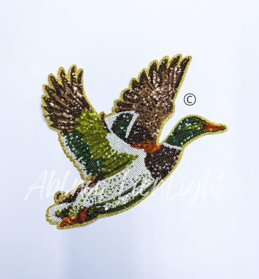 Mallard Duck Hunting Sequin Patch - Large