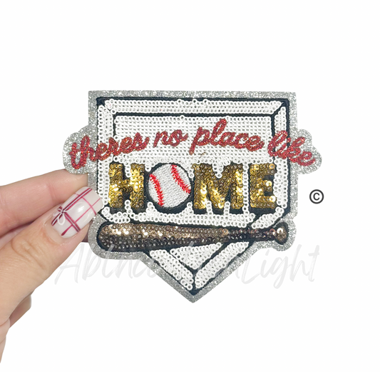 Baseball There’s no place like Home Sequins Patch - Small