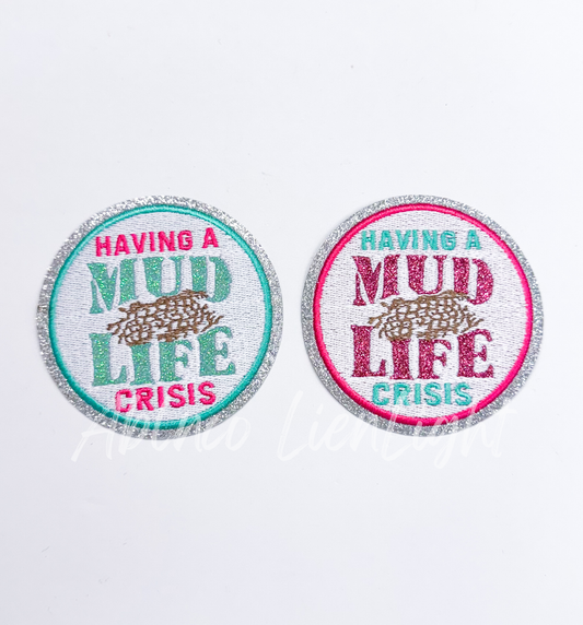 Having A Mud Life Crisis SXS Off Road Racing Glitter Patch