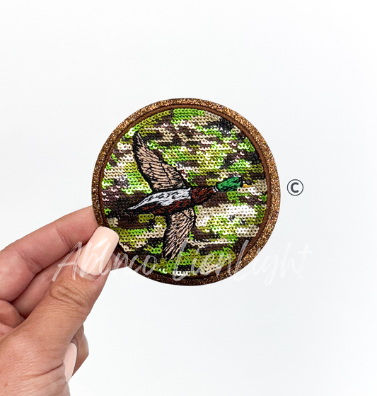 Mallard Duck Hunting Camo Sequin Patch