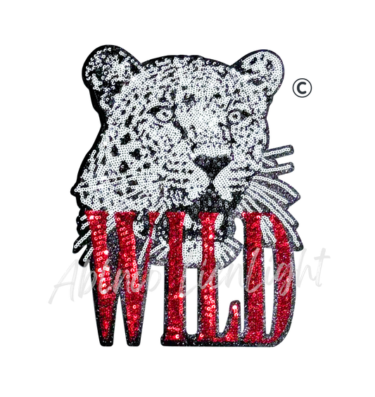 Retro Wild Cheetah Sequins Valentines Day Patch - Large