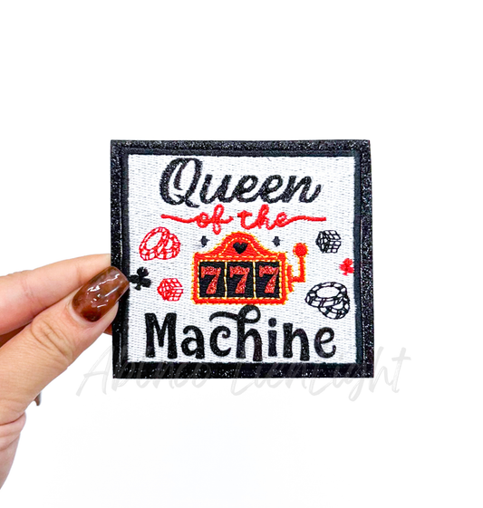 Queen of the 777 Slot Machine Retro Western Patch