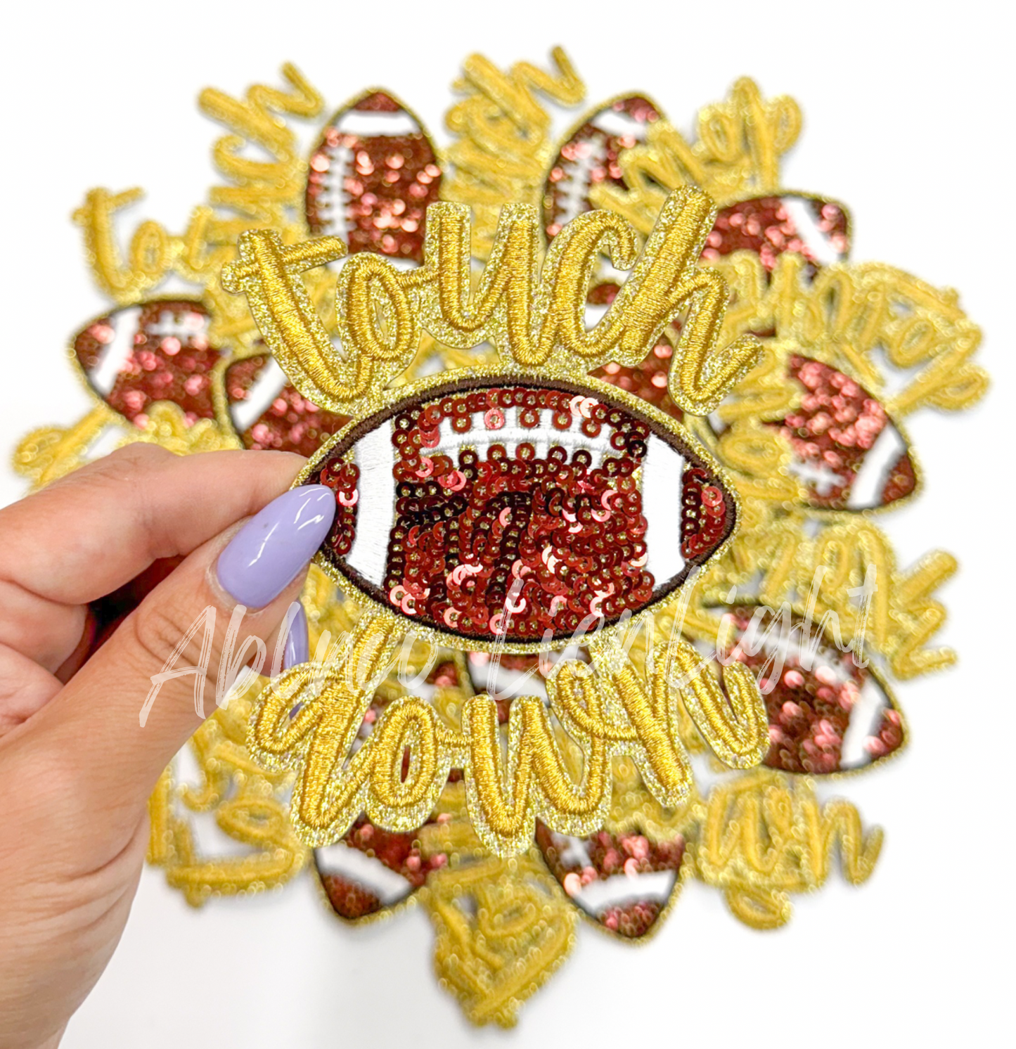 Gold Touchdown Glitter ADHESIVE STICKER Patch