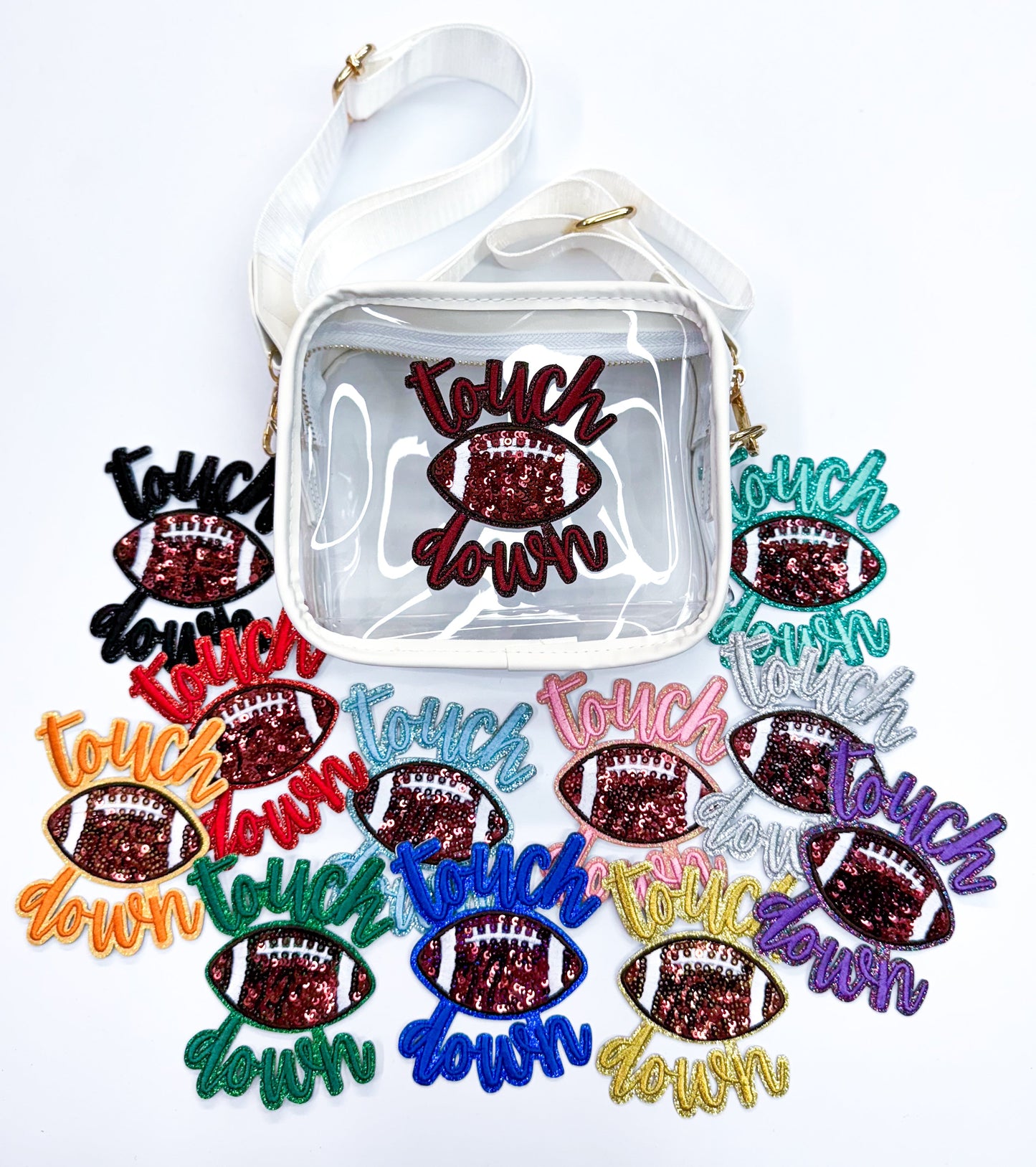 Gold Touchdown Glitter ADHESIVE STICKER Patch