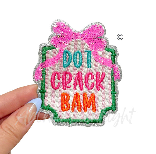 Dot Crack Bam Mahjong Sequin Patch - Small