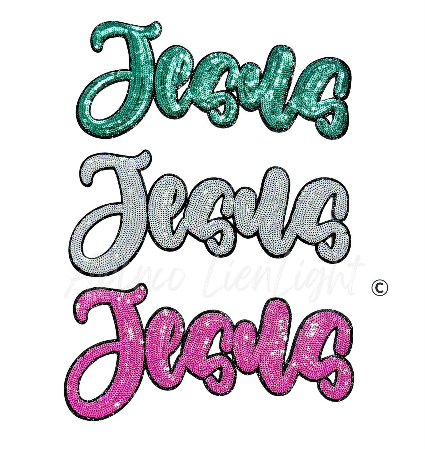 Jesus Easter Faith Sequin Patch - Small