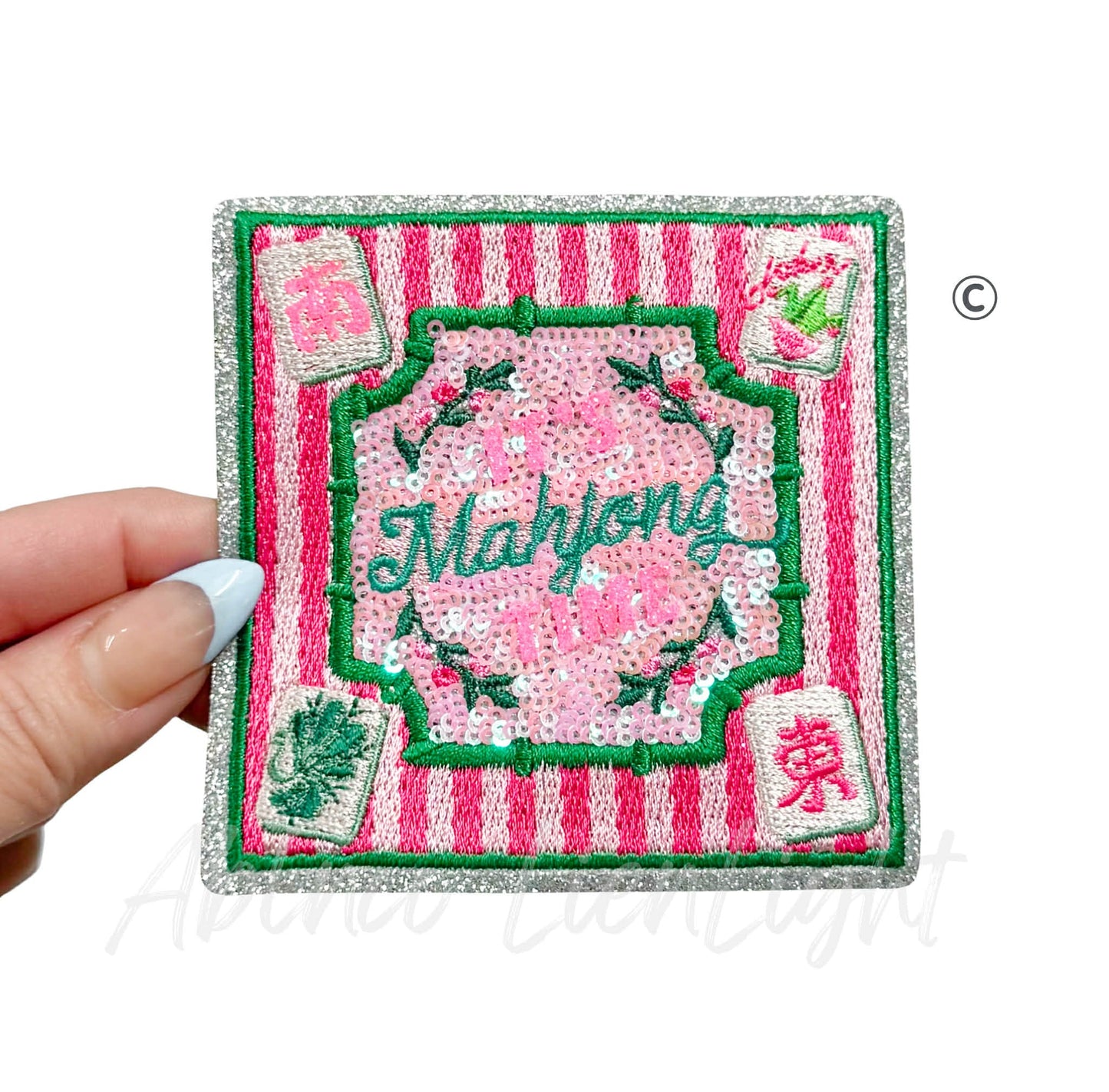 It's Mahjong Time Tile Mat Sequin Patch - Small